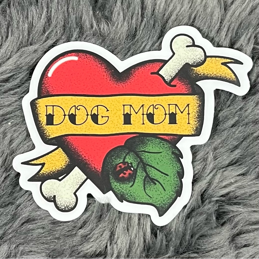 Vinyl Dog Mom Sticker 3x3